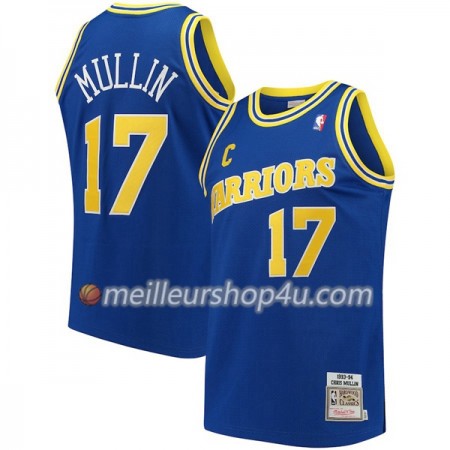 Maillot Basket Homme Golden State Warriors Chris Mullin 17 Hardwood Classics Navy Swingman